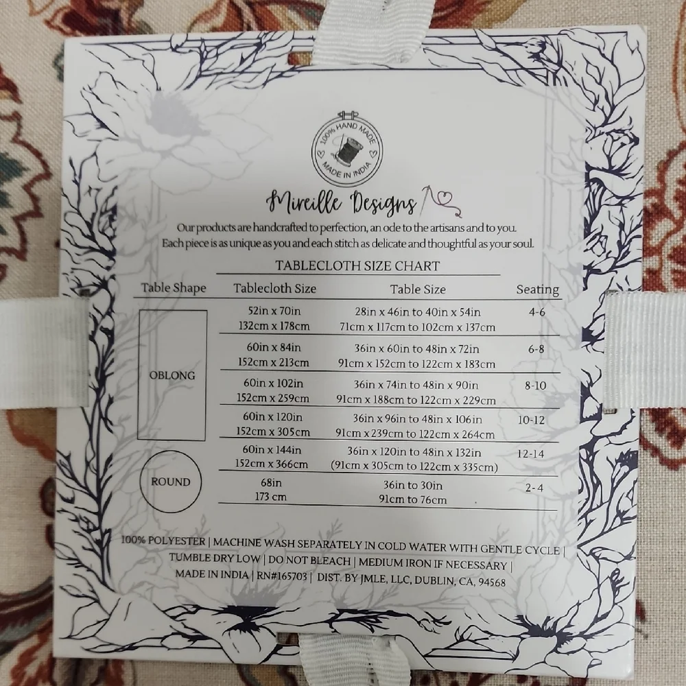 Luxury Living Floral Tablecloth